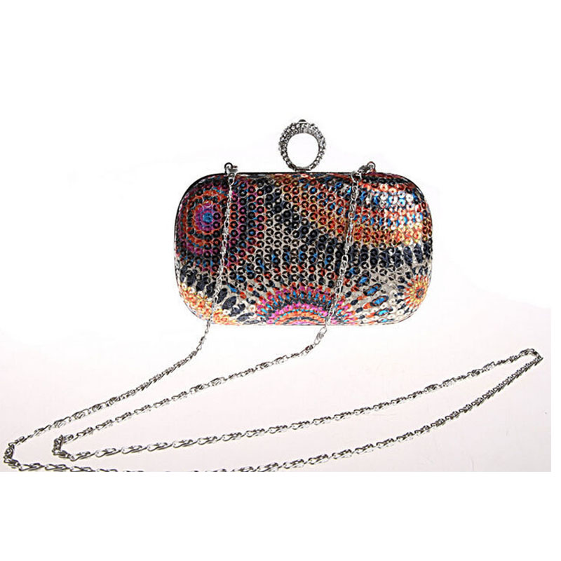 europäischen Diamant Knöchelring Kupplung Abendessen Tasche Shinny Paillette Kristalle Damen Party Perlen