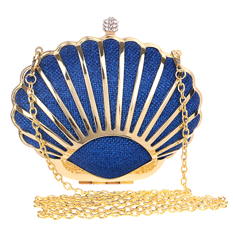Shell design Damen Abendtaschen mischfarbe krawatte diamanten Handtaschen mit Kette schulter Umhängetasche
