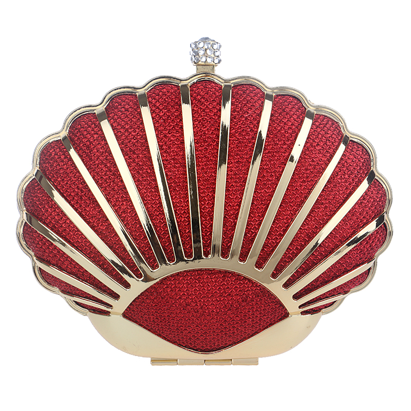Shell design Damen Abendtaschen mischfarbe krawatte diamanten Handtaschen mit Kette schulter Umhängetasche