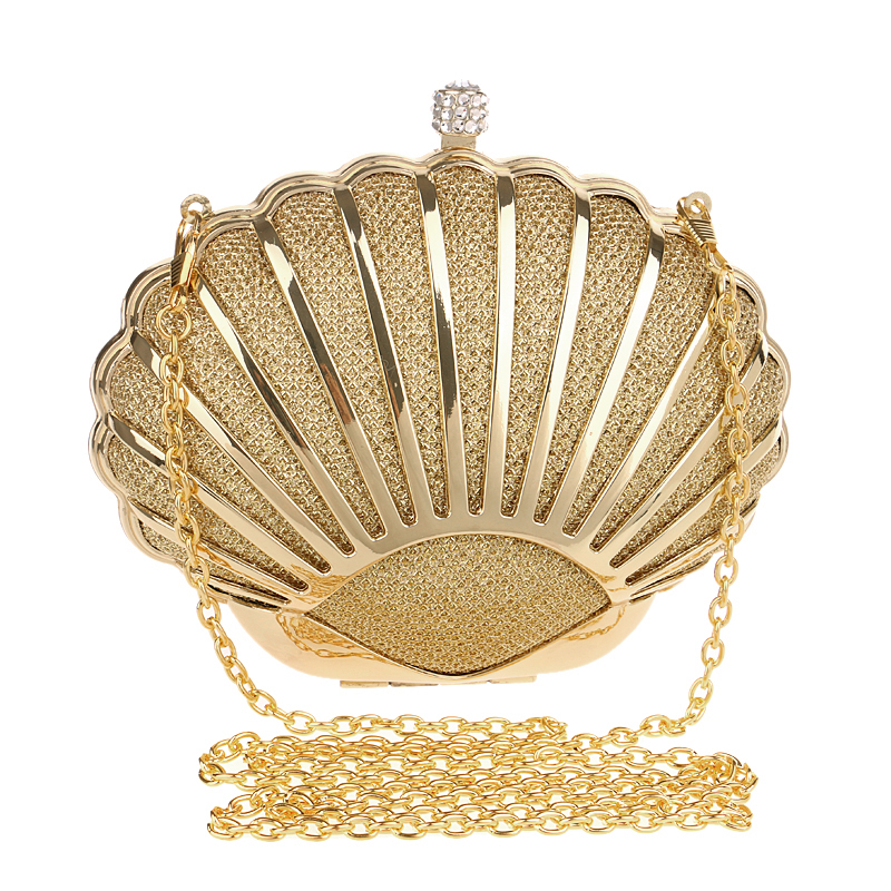 Shell design Damen Abendtaschen mischfarbe krawatte diamanten Handtaschen mit Kette schulter Umhängetasche