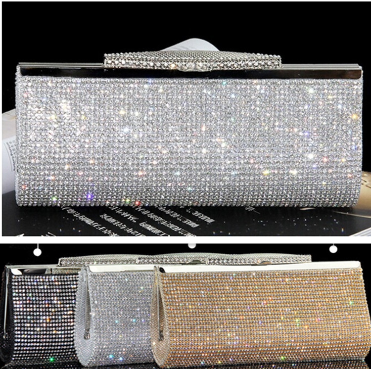 Fabrik Gute Qualität Damen Voller Diamanten Kupplung Abendtaschen Luxus Strass Bling BrautTasche Umhängetasche