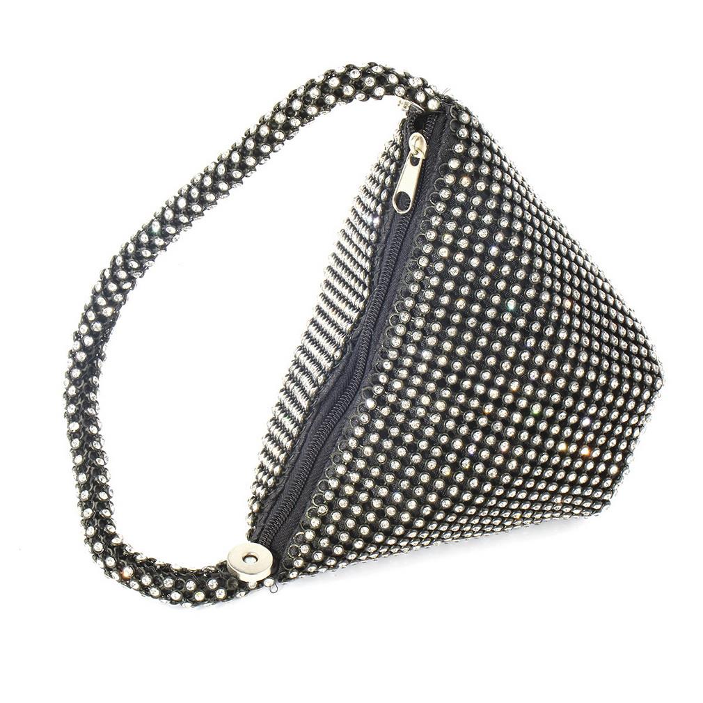Hot dreieck Voller Strass Damen Abend Handtasche Partei Prom Hochzeit Geldbörse Mode