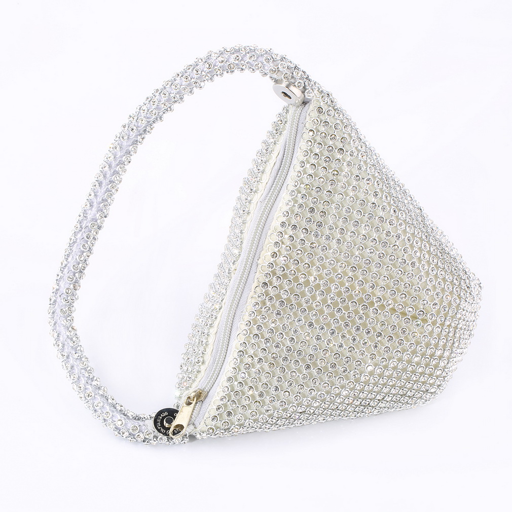 Hot dreieck Voller Strass Damen Abend Handtasche Partei Prom Hochzeit Geldbörse Mode