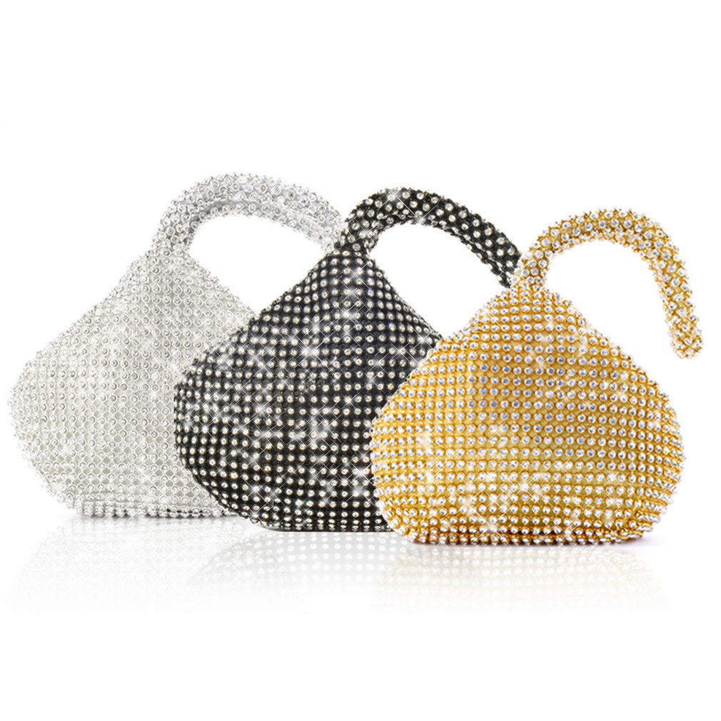 Hot dreieck Voller Strass Damen Abend Handtasche Partei Prom Hochzeit Geldbörse Mode
