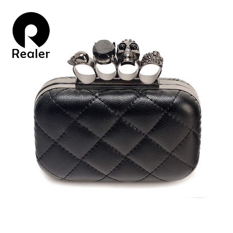 Vintage schwarz schädel Kette clutch Abendtasche Damen party kupplungen Geldbörsen Knuckle box clutch neue