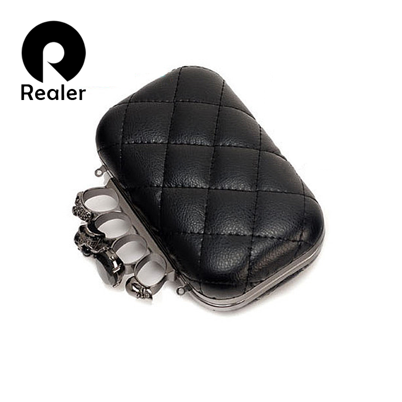 Vintage schwarz schädel Kette clutch Abendtasche Damen party kupplungen Geldbörsen Knuckle box clutch neue