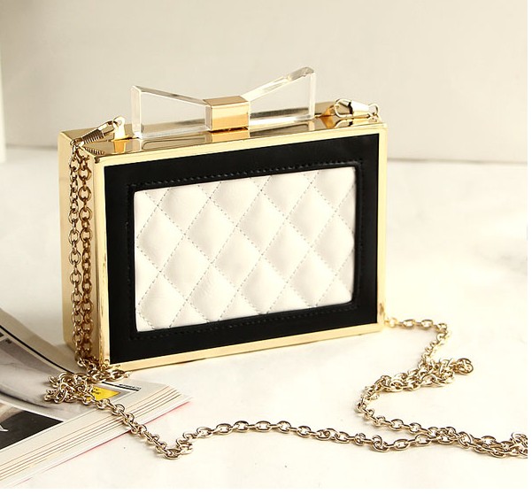 neue Ankunft Acryl Bogen Handtasche Tag Aufbewahrungsbox Kupplung Taschen Damen Handtasche Marke Designer Transparent