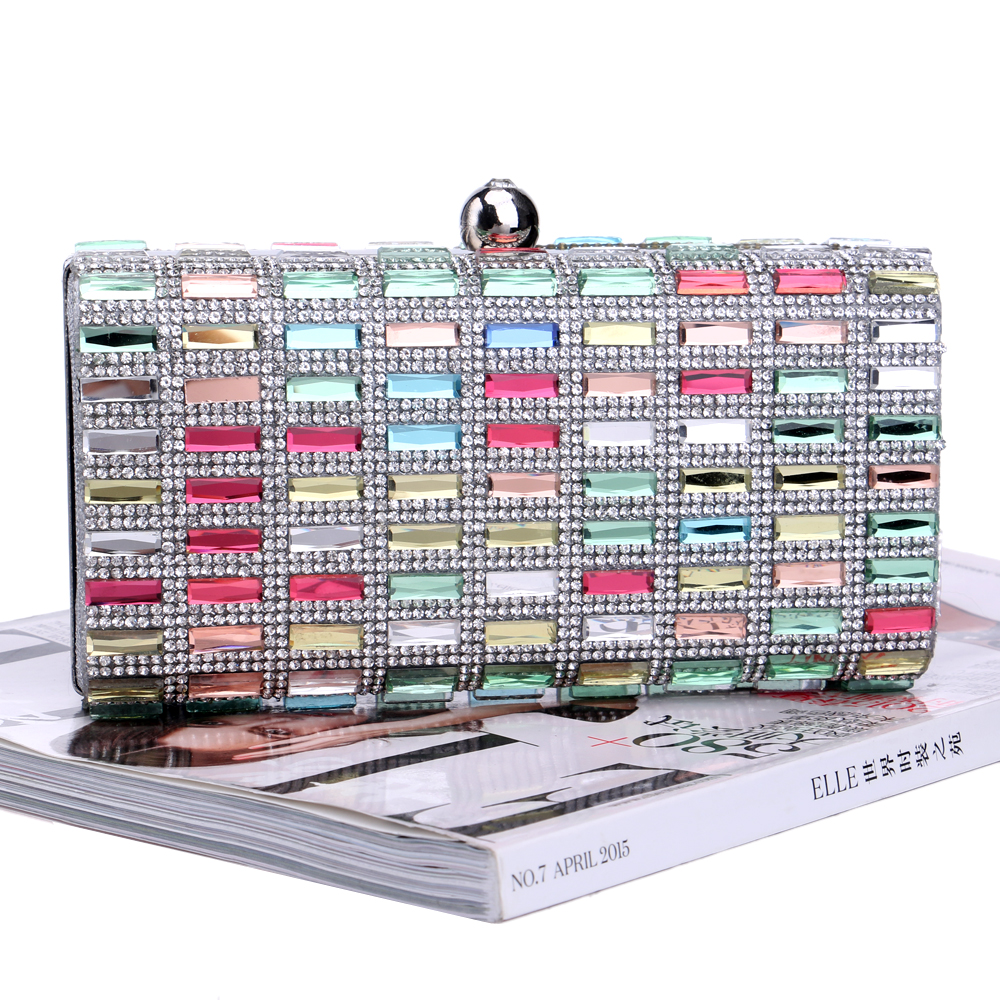 Bunte Strass Abendtaschen Diamanten Kupplungen Abendtasche Geldbörse Hochzeit Tag Kupplung Abendtaschen