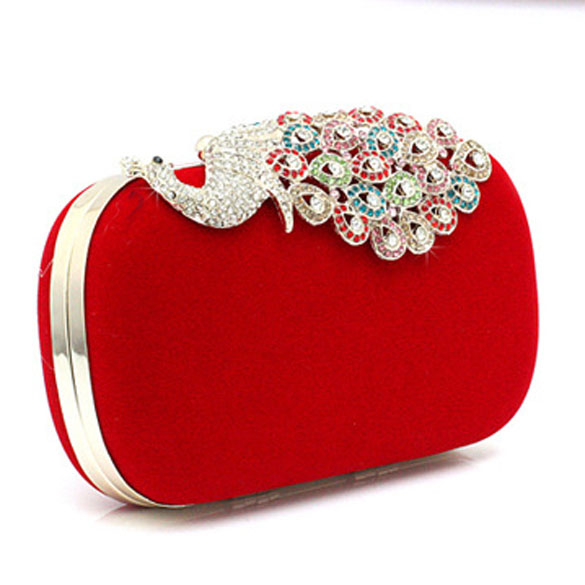 Damen Abendtasche Damen Diamant Strass Pfau Kupplung Tag Kupplung Brieftasche Handtasche Hochzeit Partei Bankett