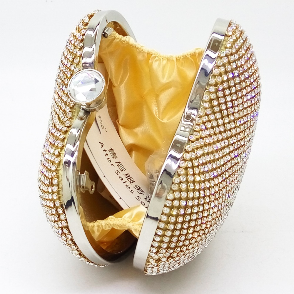 Damen Herz Gold Kristall Umhängetasche Abend Box Clutch Handtaschen und Geldbörsen Damen Party Braut Hochzeit