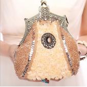 HEIßER  Neue Abendtasche Handgemachte Glasperlen Kupplung Zarten Bankett Taschen Vintage Hochzeit Geldbörse