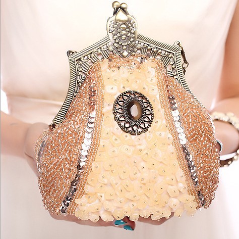 HEIßER  Neue Abendtasche Handgemachte Glasperlen Kupplung Zarten Bankett Taschen Vintage Hochzeit Geldbörse