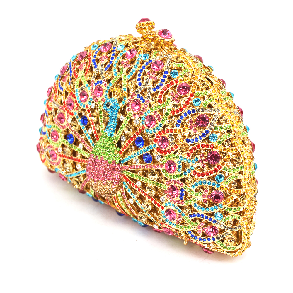 Luxus kristall Abendtasche pfau clutch diamant partei Geldbörse pochette Soiree Damen abend Handtasche