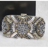 Damen Kristall Abendtasche Retro Beaded Clutch Hochzeit Diamant Perlen Tasche Strass Kleine