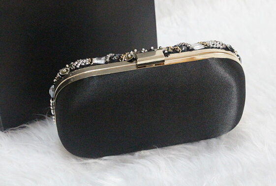 Damen Kristall Abendtasche Retro Beaded Clutch Hochzeit Diamant Perlen Tasche Strass Kleine