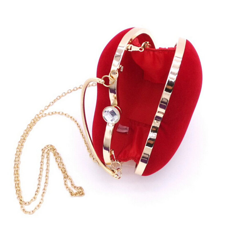 berühmte Marke Herz Form tag kupplung Damen Pfirsich Herz Abendtasche Diamanten Kupplung Geldbörse Hochzeit