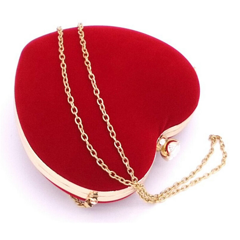 berühmte Marke Herz Form tag kupplung Damen Pfirsich Herz Abendtasche Diamanten Kupplung Geldbörse Hochzeit