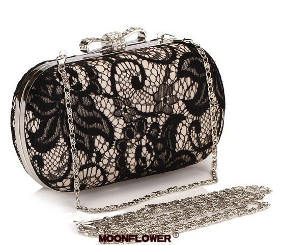 Gute Hohl Neue Spitze Satin Abendtaschen Hochwertigen Silk Bogen party Bag Exquisite Tag Erfasst 3 Farben