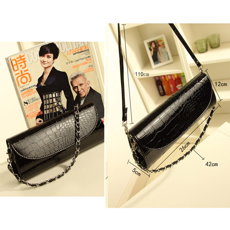 Fashion Designer Krokoprägung Damen Schulter Kette Tasche Brieftasche Pu Leder Clutch Abendtasche Handtasche