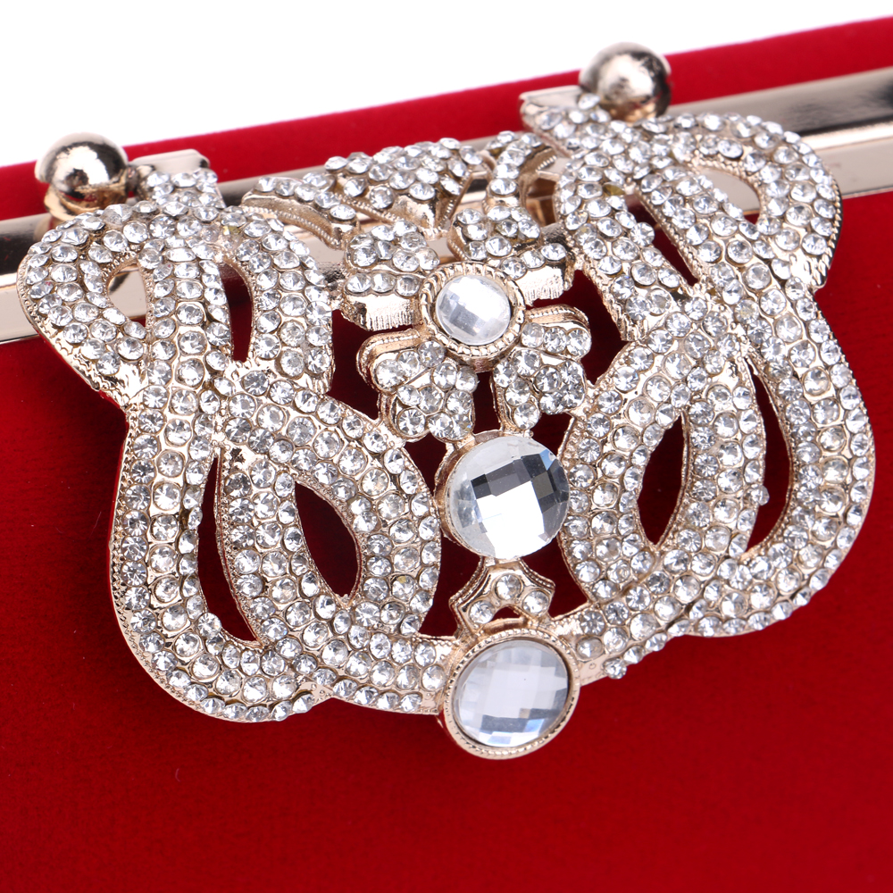 Crown diamanten samt Damen Tasche tageskupplungen kleinen kristall Abendtaschen schwarz rot candy farbe tote