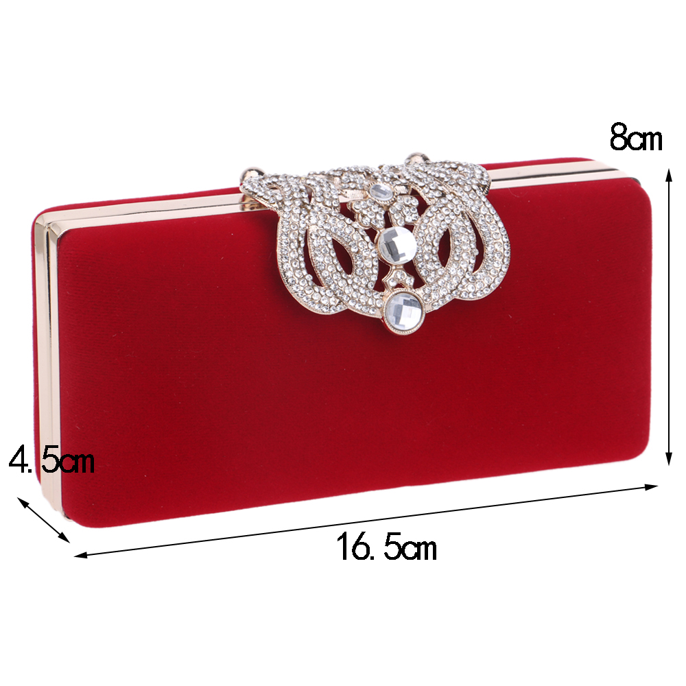 Crown diamanten samt Damen Tasche tageskupplungen kleinen kristall Abendtaschen schwarz rot candy farbe tote