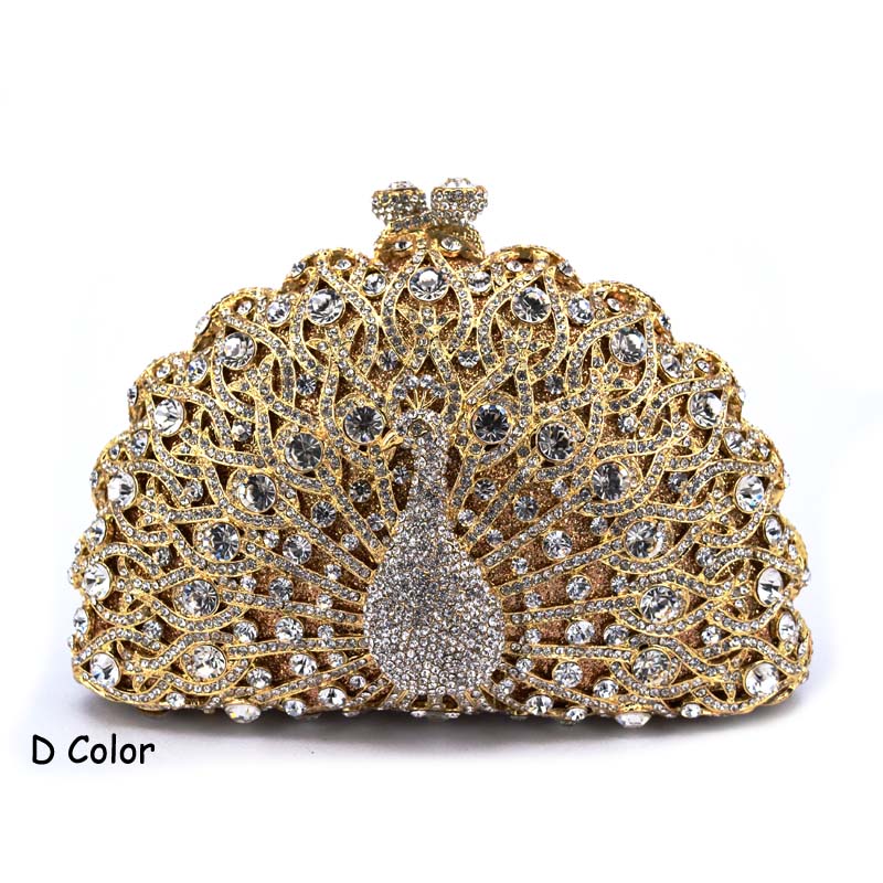 Luxus Kristall Abendtasche Pfau Diamant Kupplung Damen Abend Handtasche Hochzeit Geldbörse Bling Bankett Tasche