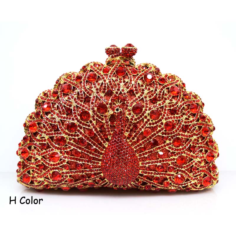 Luxus Kristall Abendtasche Pfau Diamant Kupplung Damen Abend Handtasche Hochzeit Geldbörse Bling Bankett Tasche