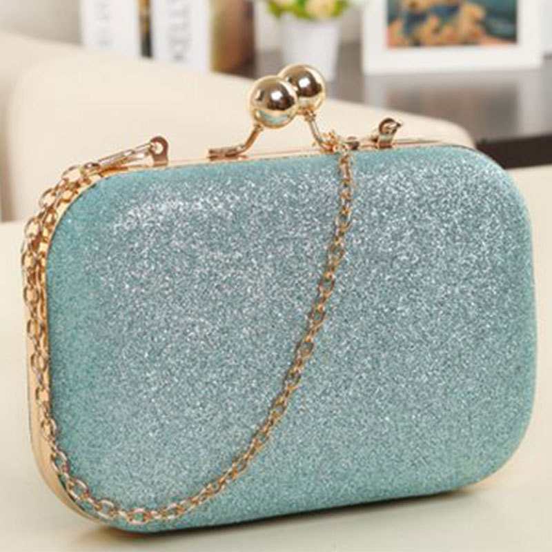 neue Damen bankett Tasche designer Glitter Kette Clutch Box Handtasche kleine nette mädchen clip