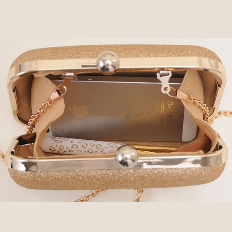 neue Damen bankett Tasche designer Glitter Kette Clutch Box Handtasche kleine nette mädchen clip