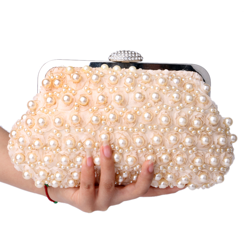 Rose perlen Damen Abendtaschen kupplung perle spitze Handtaschen shell förmigen Abendtasche für hochzeit