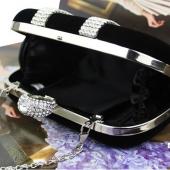 partei Damen Tasche kupplung strass Handtasche ring braut Abend schulter Kette