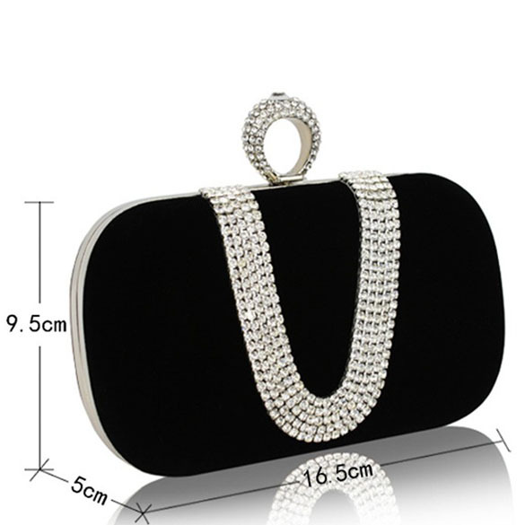 partei Damen Tasche kupplung strass Handtasche ring braut Abend schulter Kette
