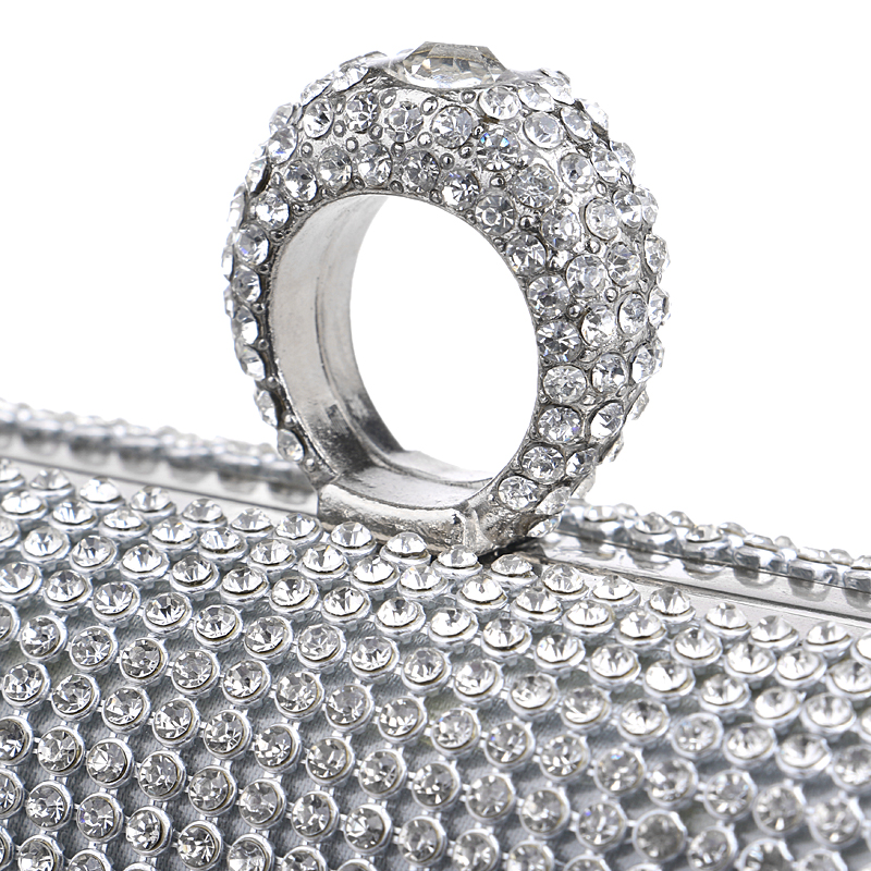 Heißer verkauf finger ringe diamanten kupplung Geldbörse Abendtaschen mischfarbe strass Abendtasche kleine