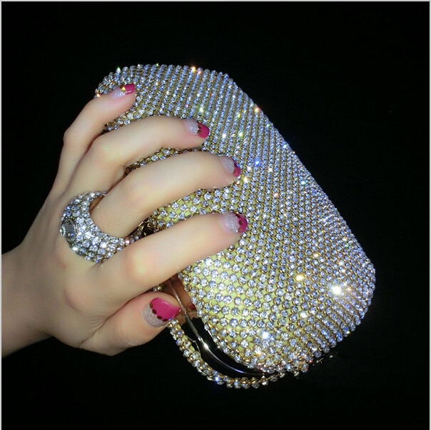 Heißer verkauf finger ringe diamanten kupplung Geldbörse Abendtaschen mischfarbe strass Abendtasche kleine