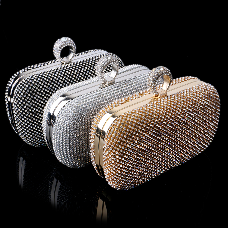 Heißer verkauf finger ringe diamanten kupplung Geldbörse Abendtaschen mischfarbe strass Abendtasche kleine