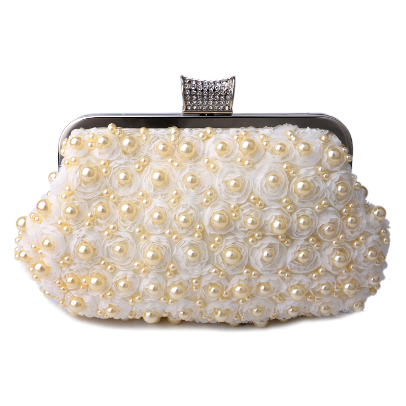 Abendtaschen Damen Handtaschen Abend Handtaschen Hochzeit Braut Handtasche Perle Perlen Spitze Stieg Mode Strass