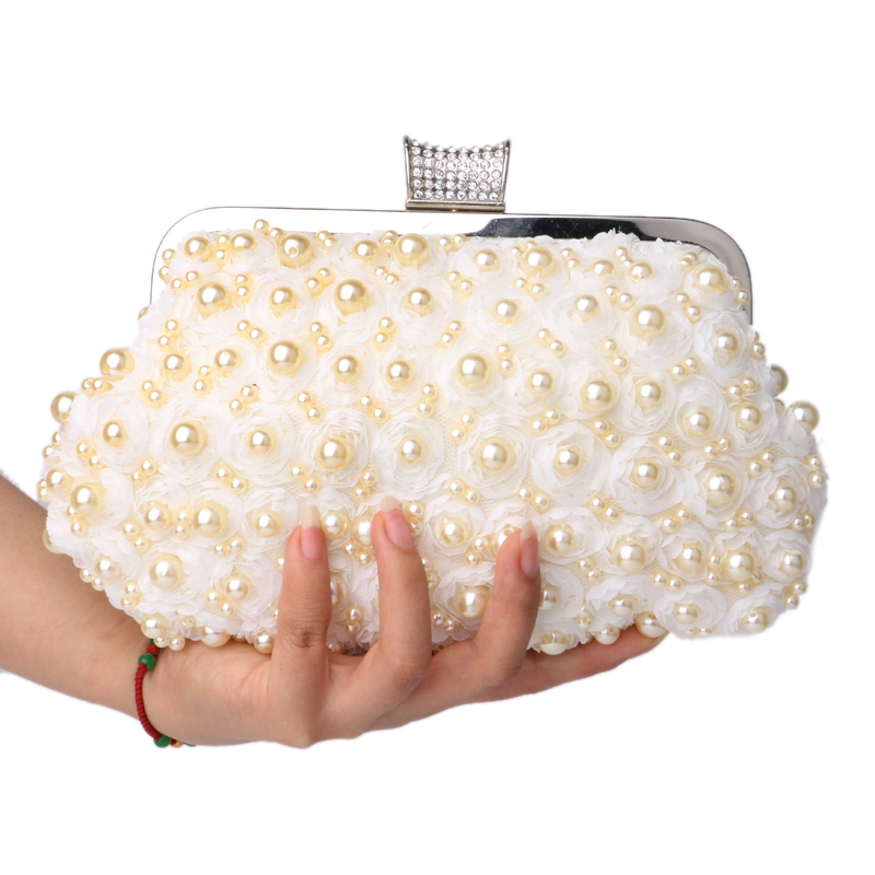 Abendtaschen Damen Handtaschen Abend Handtaschen Hochzeit Braut Handtasche Perle Perlen Spitze Stieg Mode Strass