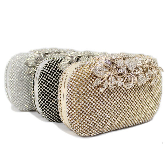 Bolsa feminina Neue Sowohl Side Blume Kristall Abendtasche Clutch Taschen Gehobenen Styling Tageskupplungen Damen