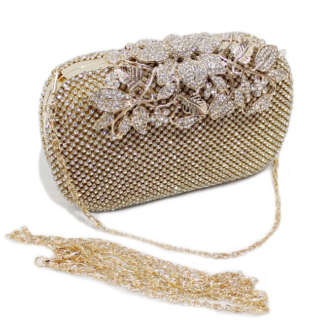 Bolsa feminina Neue Sowohl Side Blume Kristall Abendtasche Clutch Taschen Gehobenen Styling Tageskupplungen Damen