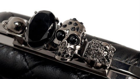 weinlese schädelGeld Schwarzer Schädel knöchel Schellt Handtaschen kupplungs abend beutel Mit schulter