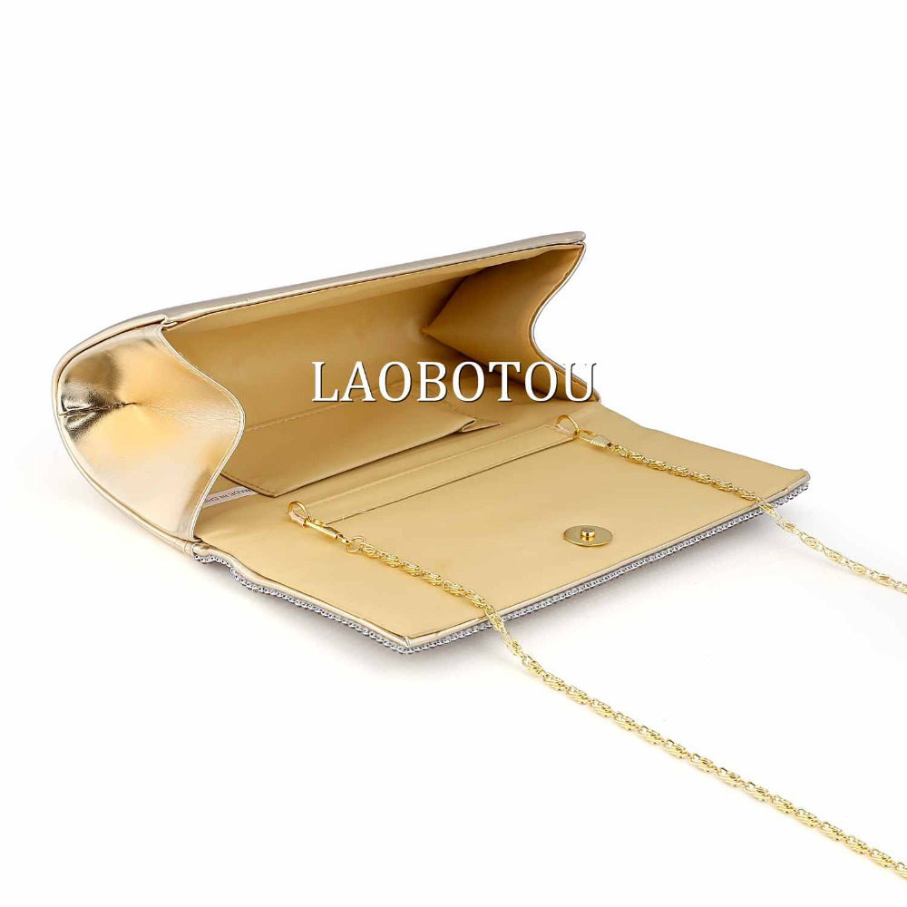 Schimmernde Diamante Abendtasche Party Hochzeit Silber Gold Schwarz
