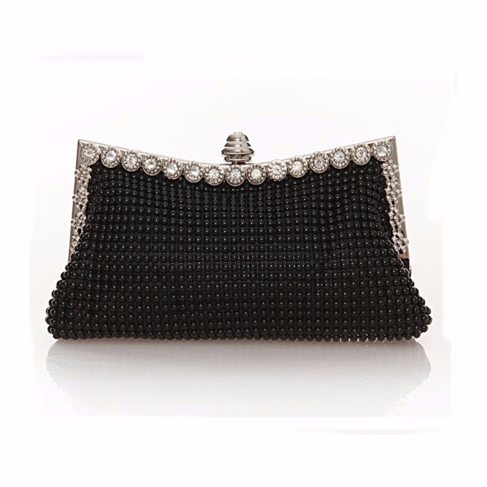 mode Satin Perlen Kristall Strick Kupplung Abendtaschen Damen Tasche Charme Handtasche Partei Kleid 2 Styles