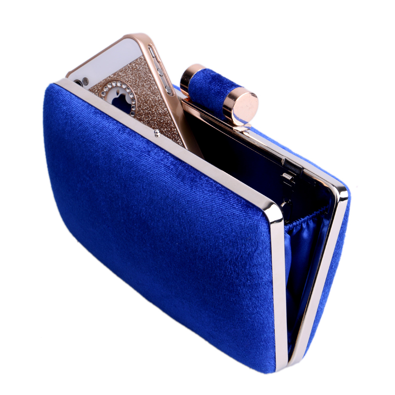 NEUE Europäische Mode Damen Handtasche Samt Schulter Kette Abendtaschen Mix 4 Farben Umhängetasche Hard Case