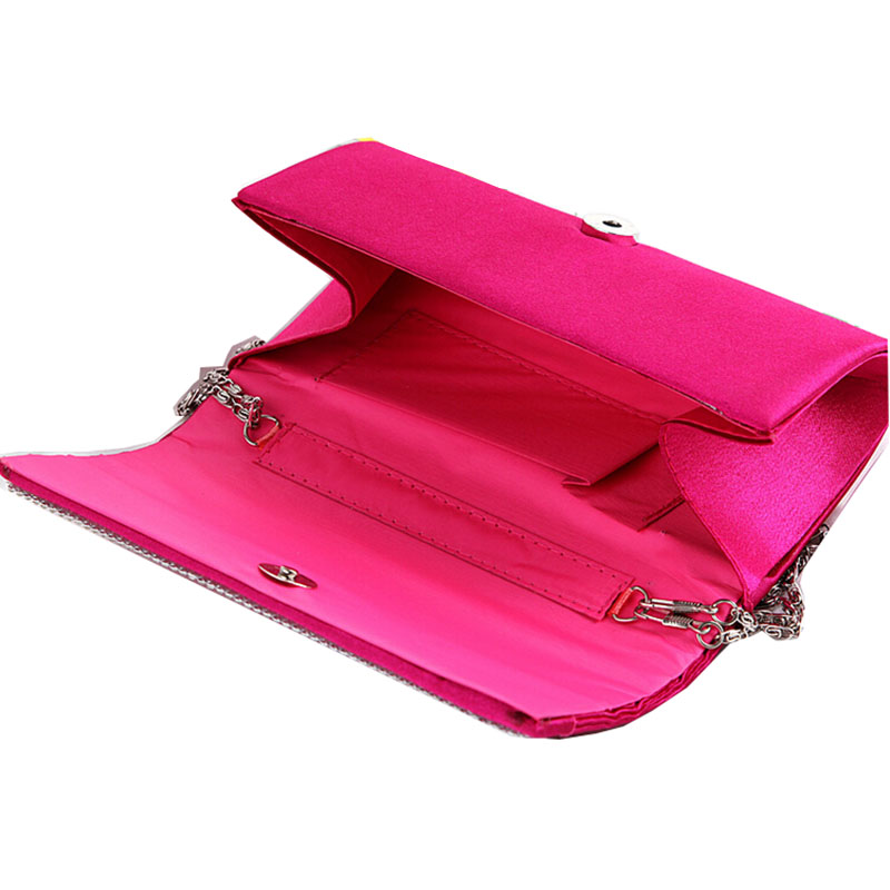 Damen Satin Strass Abend Handtasche Damen Tag Kupplung Geldbörse Kette Handtasche Braut Hochzeit Tasche Bolsas