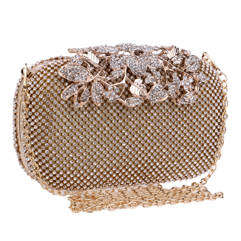 Blume Kristall Abendtasche Handtaschen Kupplungen Dame Hochzeit Geldbörse Strass Hochzeit Handtaschen Silber Gold
