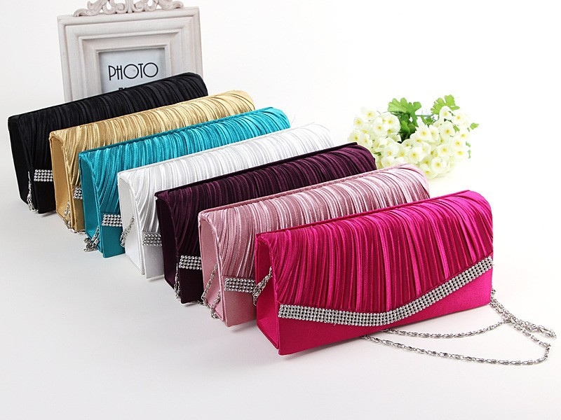 klassische Damen satin gold blau schwarz weiß gold lila hochzeit Handtasche Kupplung Partei prom Abendtasche