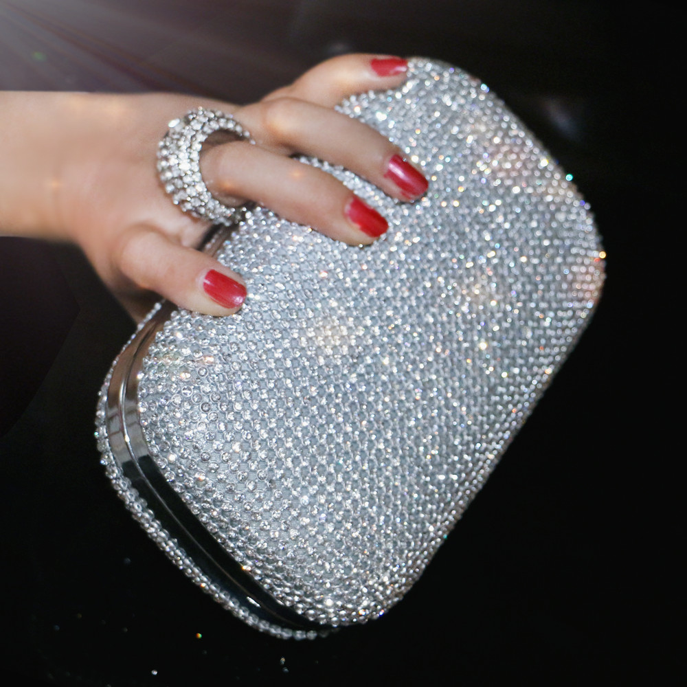 diamanten besetzte Abendtasche Abendtasche mit einer diamant Tasche Damen strass bankett Handtasche tag kupplung