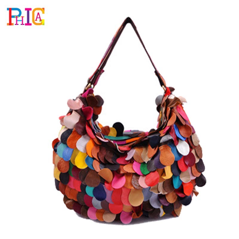 Große Schaf Damen Tasche aus echtem Leder Tote patchwork Taschen designer Handtasche Schwarz