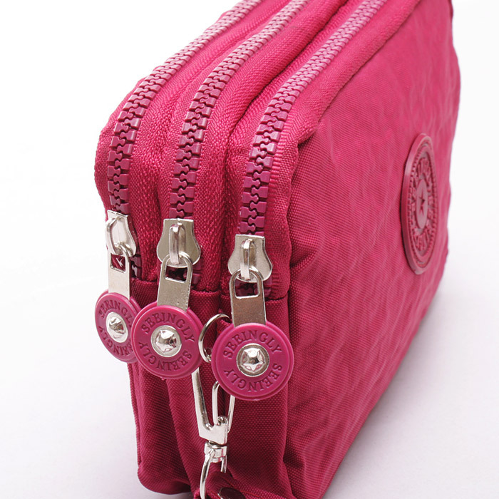 Koreanischen Stil Neue Marke Mode Veranstalter Damen Plain Nylon Satchel Handtasche Kupplung Zip Geldbörse