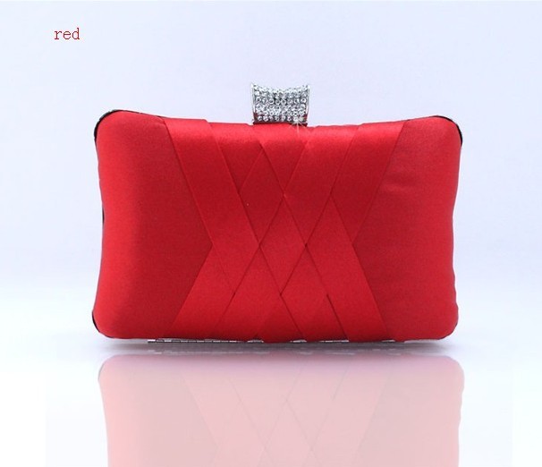 Mode Marineblau Damen Satin Strass Kupplung Handtasche Abendtasche Bankett Party Geldbeutel verfassungs beutel Freie